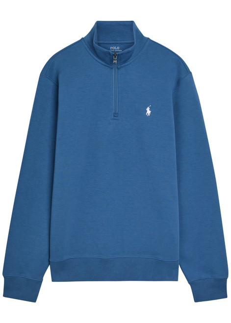 POLO RALPH LAUREN-Half-zip cotton-blend sweatshirt