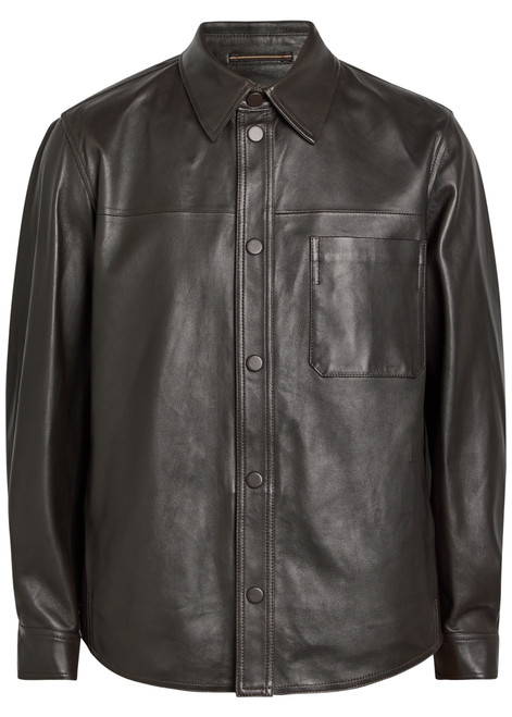 SLOWEAR-Leather overshirt jacket