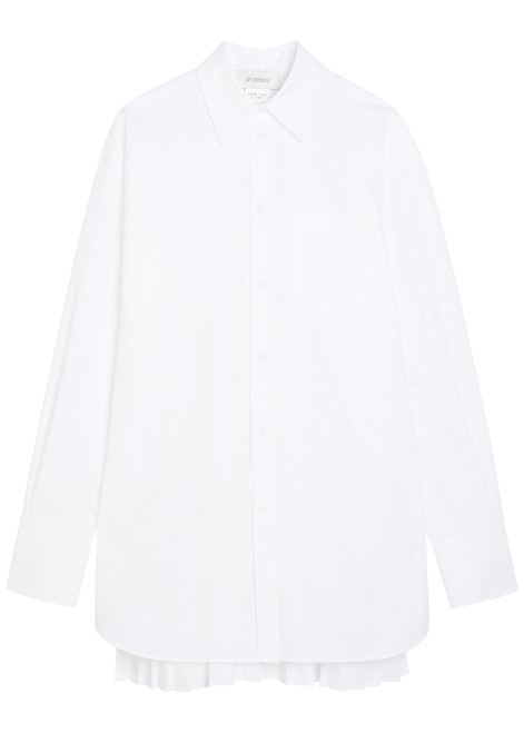 SPORTMAX-Pleated cotton-poplin shirt