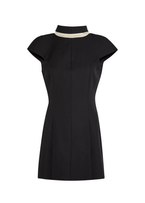 ARMARIUM-Ersilia reverse collar wool mini dress