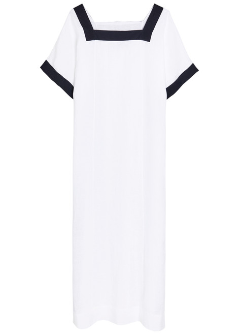LES VACANCES D'IRINA-Astypalea linen midi kaftan dress