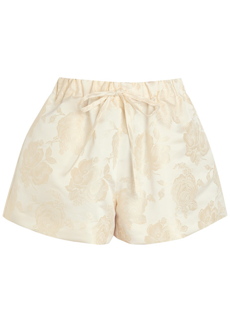 SIMONE ROCHA-Floral-jacquard satin shorts