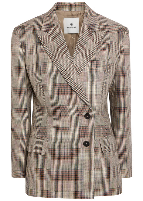 ANINE BING-Aretha checked wool blazer 