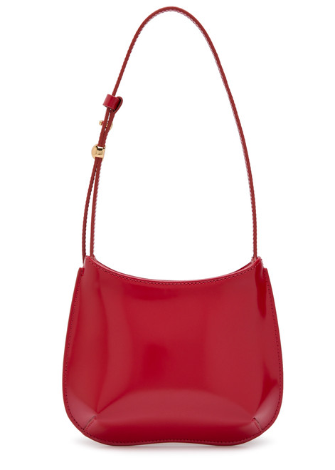 JACQUEMUS-Le Petit Bisou glossed leather shoulder bag