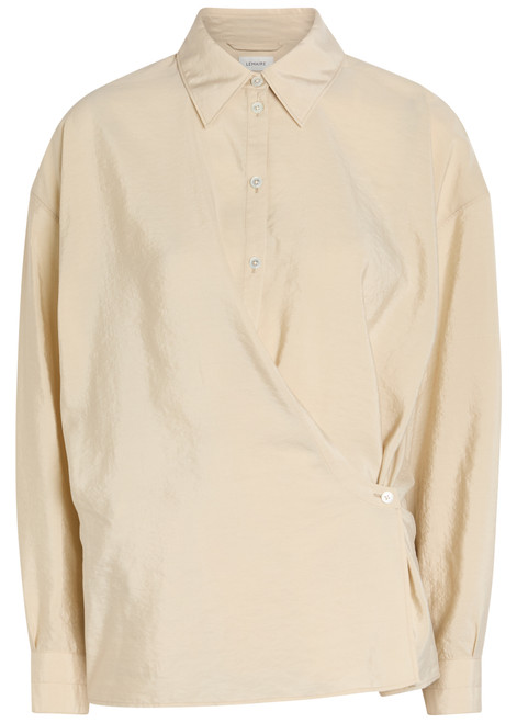 LEMAIRE-Twisted brushed silk-blend wrap shirt
