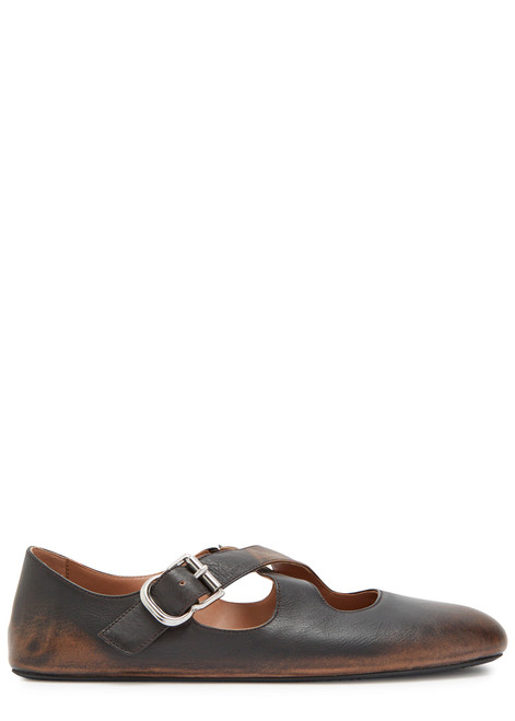 ALAÏA-Cross-over leather ballet flats