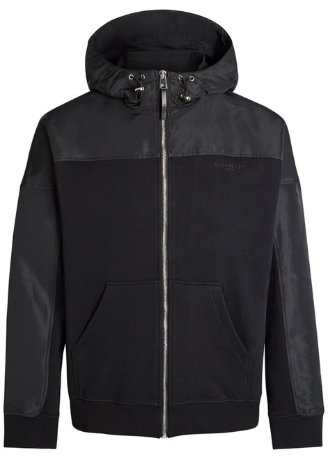 GIVENCHY-Logo hooded cotton and shell windbreaker jacket
