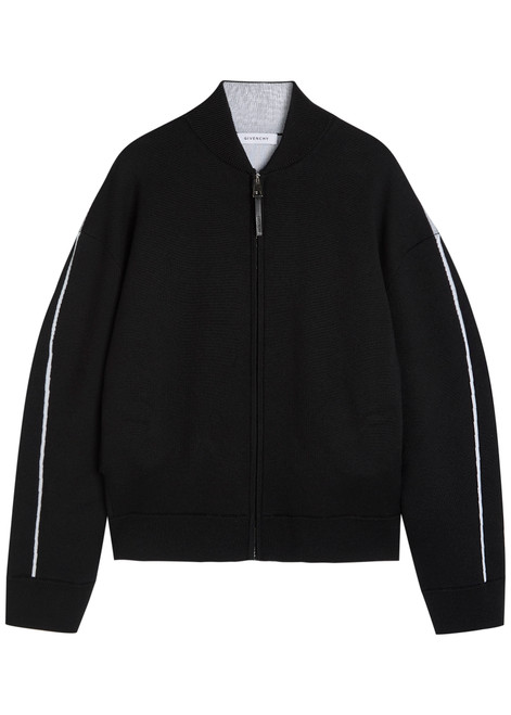 GIVENCHY-Couture logo-intarsia wool-blend cardigan 