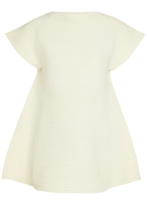 ISSEY MIYAKE-Ribbed-knit peplum mini dress
