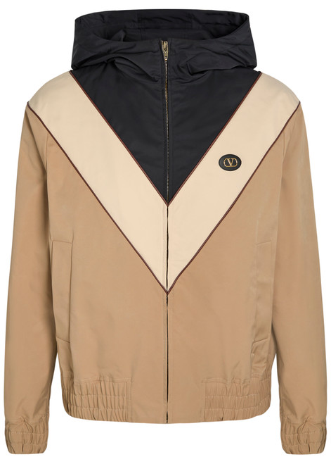 VALENTINO GARAVANI-VLogo panelled hooded stretch-shell jacket