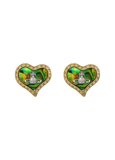 VIVIENNE WESTWOOD-Petra heart crystal-embellished stud earrings