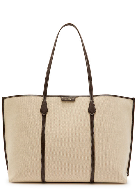 TORY BURCH-Perry leather-trim canvas tote