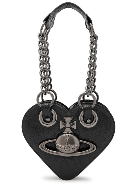 VIVIENNE WESTWOOD-Juliet Heart snake-effect leather shoulder bag