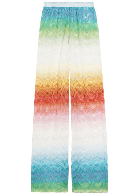 MISSONI-Patterned metallic-knit trousers