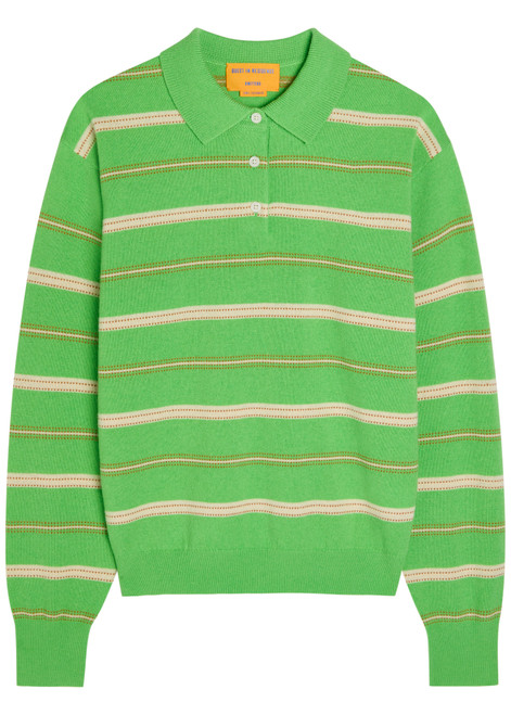 Guest In Residence-Collegiate striped cashmere polo jumper