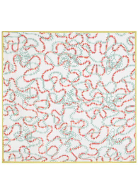 VIVIENNE WESTWOOD-Wiggle Orb printed silk scarf 
