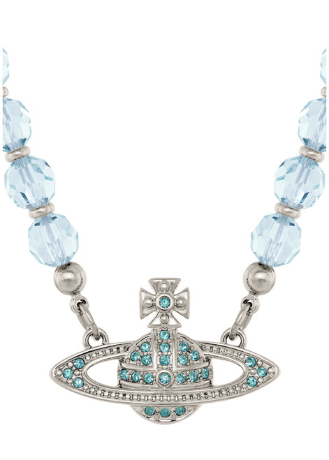 VIVIENNE WESTWOOD-Messaline beaded orb choker necklace