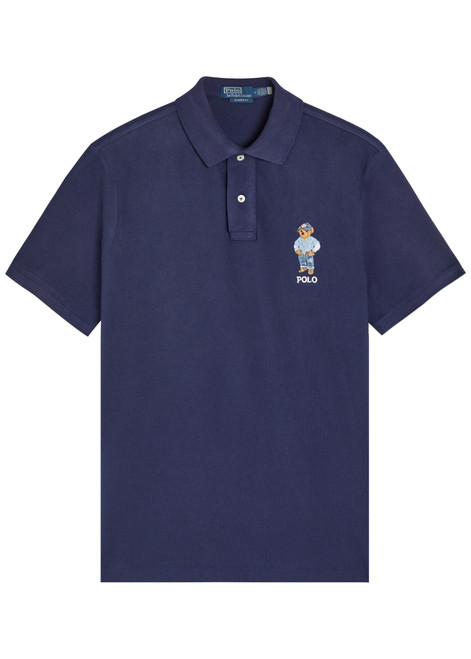 POLO RALPH LAUREN-Embroidered piqué cotton polo shirt