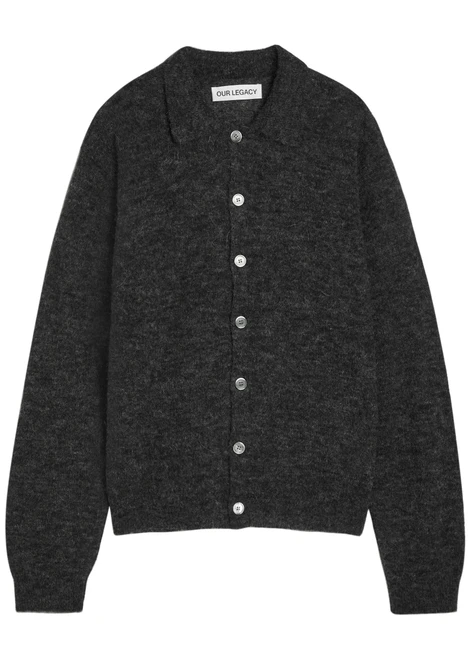 OUR LEGACY-Evening brushed wool-blend polo shirt 
