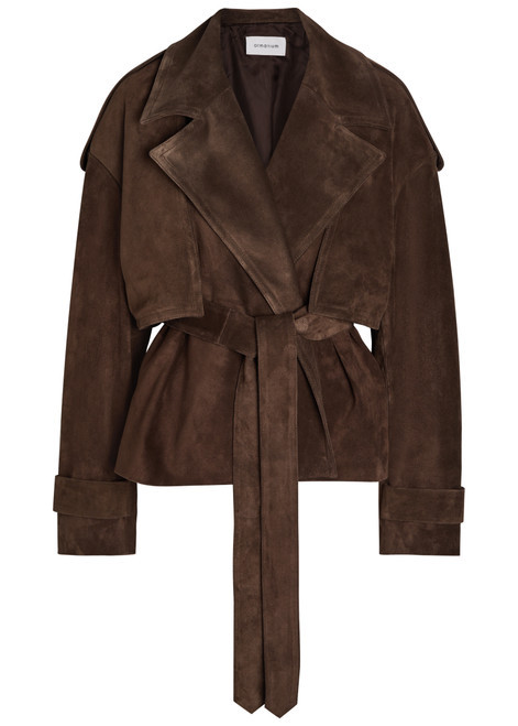 ARMARIUM-Flamina belted suede trench jacket