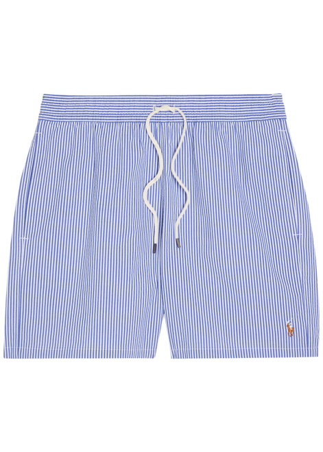 POLO RALPH LAUREN-Traveller striped seersucker swim shorts