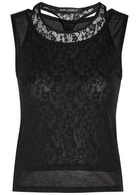 OUR LEGACY-Swim layered-effect cotton-blend tank 