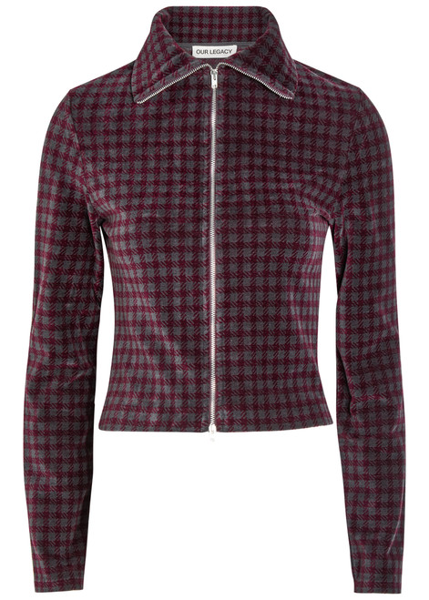 OUR LEGACY-Slim checked cotton-blend top