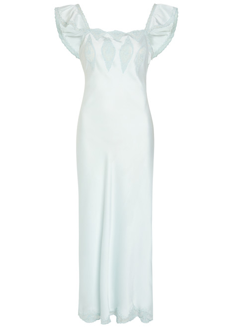 LOVESHACKFANCY-Karmine lace-trim satin midi dress