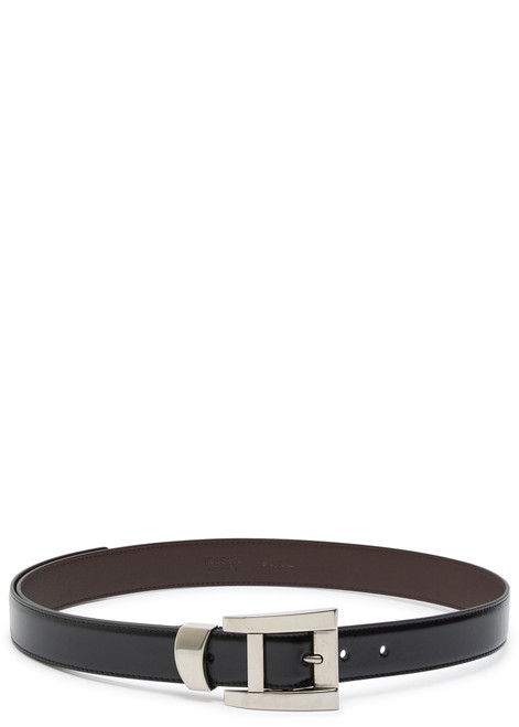 VERSACE-Glossed leather belt