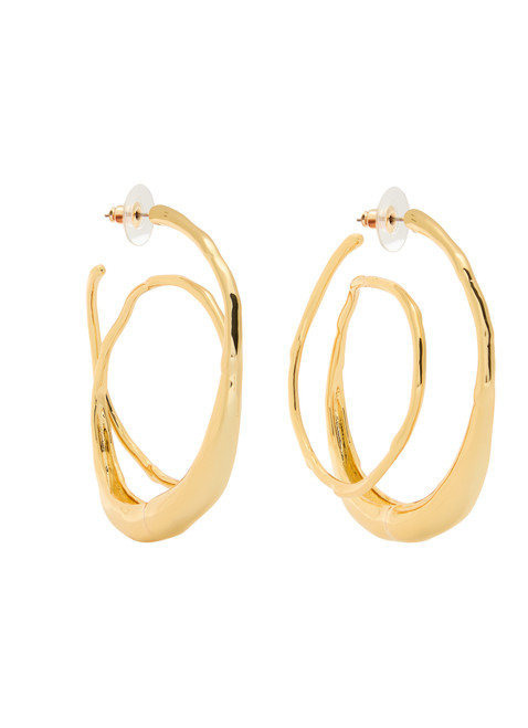 ALEXIS BITTAR-Molten spiral 14kt gold-plated hoop earrings