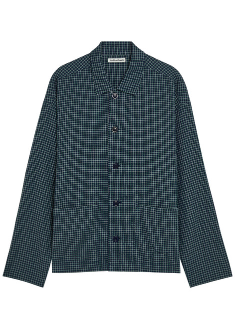 YMC-PJ checked waffle shirt