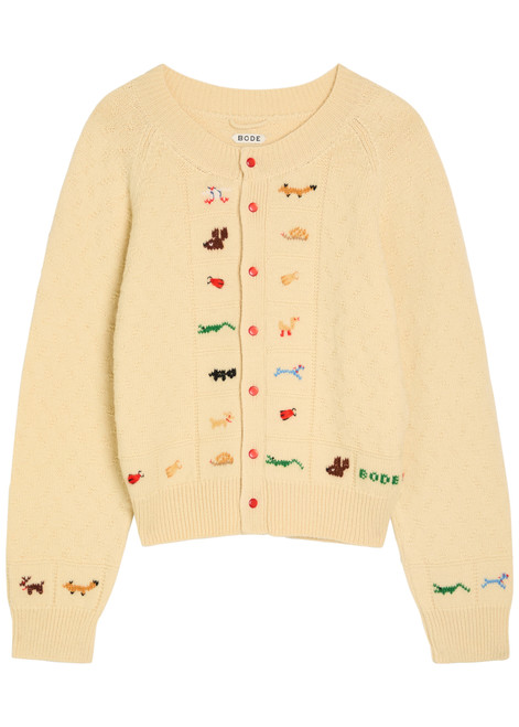 BODE-Zoologist embroidered merino wool-blend cardigan