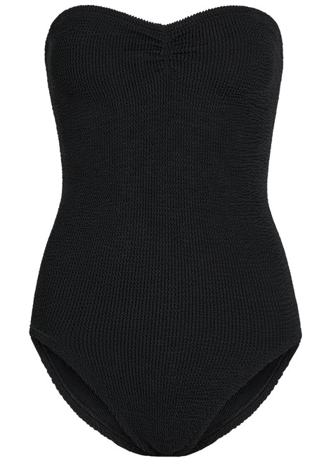 HUNZA G-Brooke strapless crinkle swimsuit 