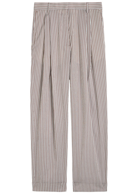DRIES VAN NOTEN-Partan striped cotton-blend trousers