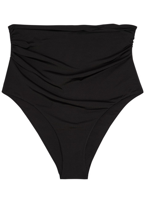 MAX MARA-Ruched high-waisted stretch-polyamide bikini briefs 