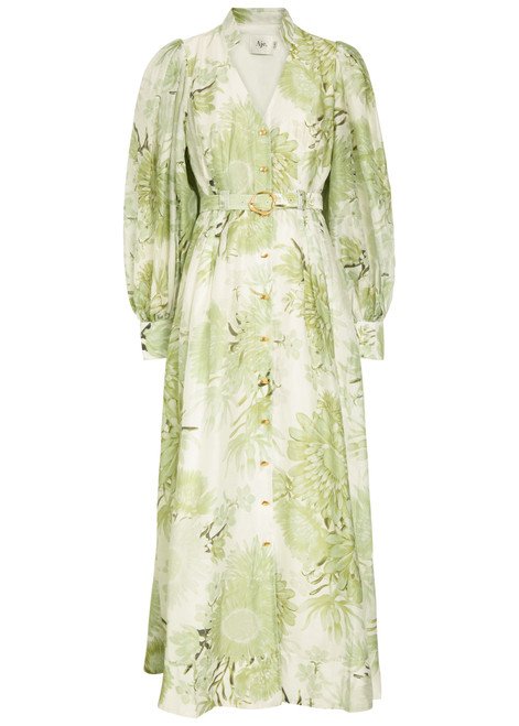 AJE-Reflector floral-print woven midi shirt dress