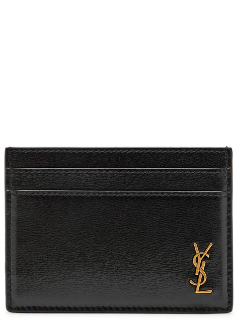 SAINT LAURENT-Logo leather card holder