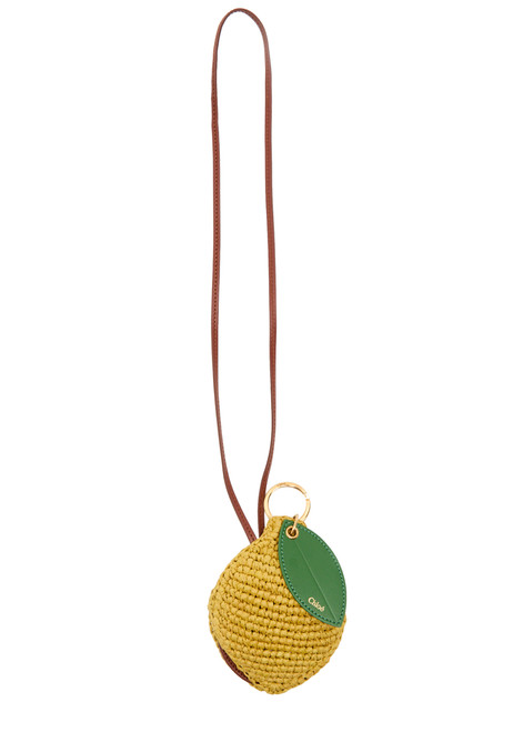 CHLOE-Chloé Symbols mirror raffia bag charm 