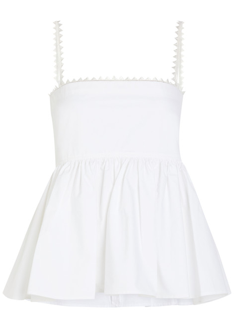 JACQUEMUS-Le Haut Traversin peplum cotton-poplin top