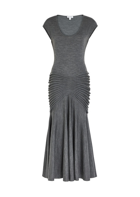 ALAÏA-Sculpting ruched wool midi dress