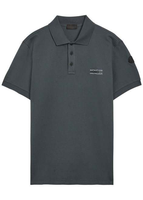 MONCLER-Logo-print cotton polo shirt