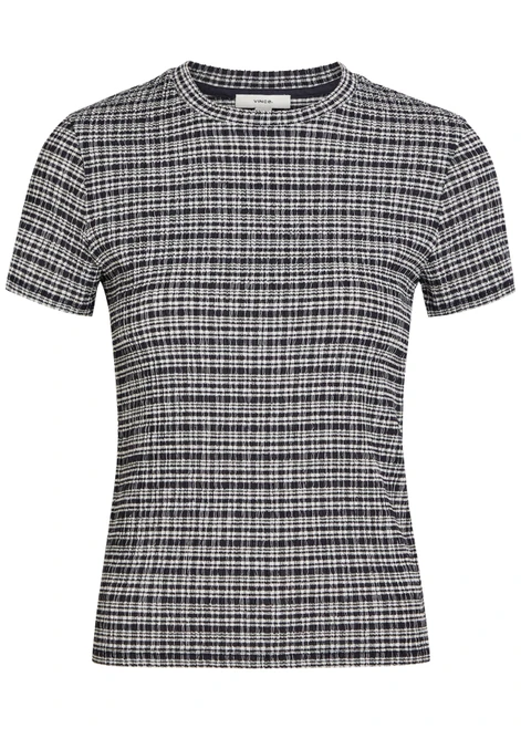 VINCE-Striped shirred T-shirt 