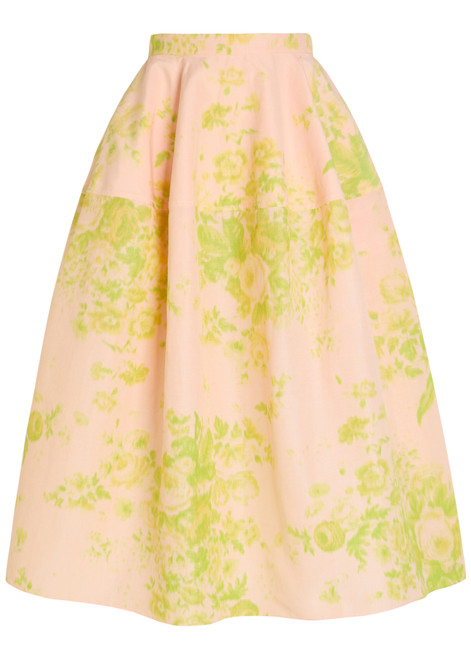 ERDEM-Floral-print woven midi skirt