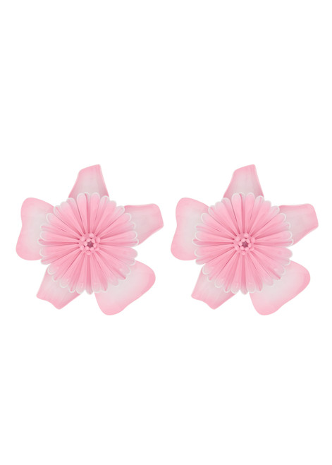 CHLOE-Bloom flower brass earrings
