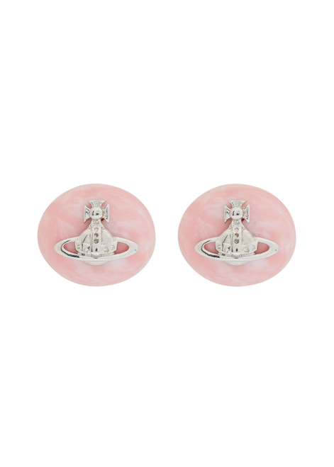 VIVIENNE WESTWOOD-Maude marble orb brass stud earrings