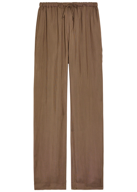 ROHE-Houndstooth straight-leg trousers