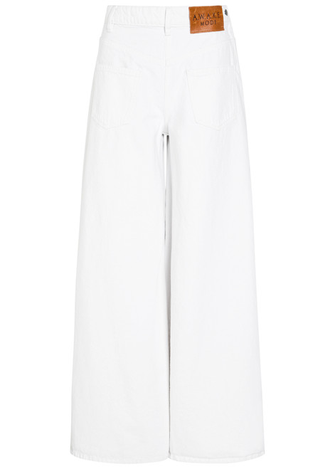 A.W.A.K.E MODE-Mirrored effect wide-leg denim jeans 