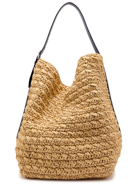 TOTEME-Leather and raffia tote bag