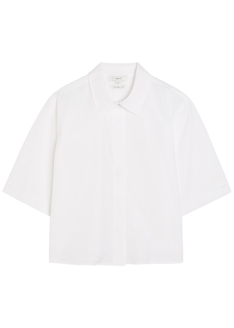 VINCE-Scalloped detail cotton shirt 