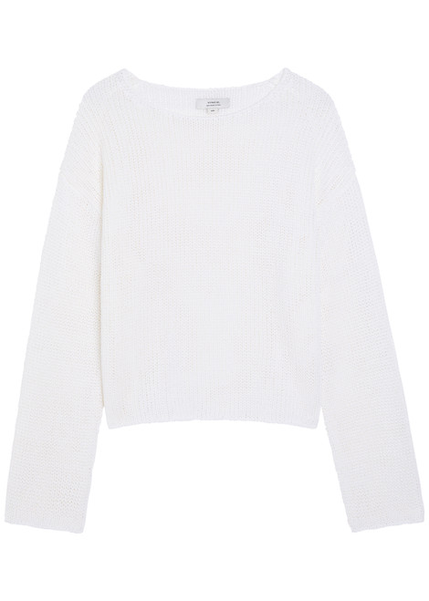 VINCE-Open-knit cotton-blend jumper